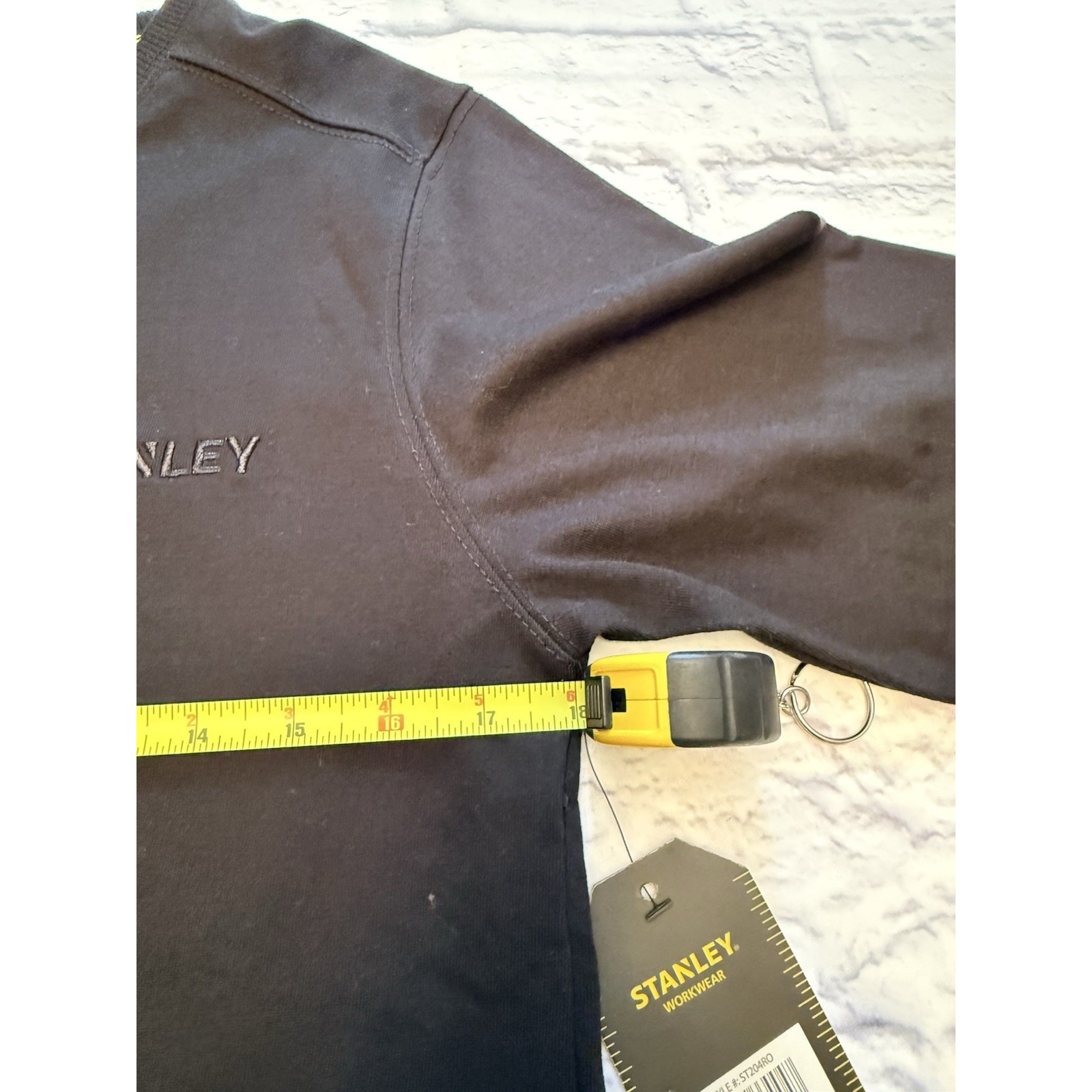 Stanley Workwear Men's Small Cotton Blend Black Henley Long Sleeve Shirt, Nwt — image 8 of 8